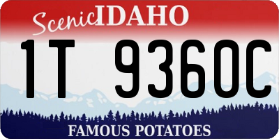 ID license plate 1T9360C