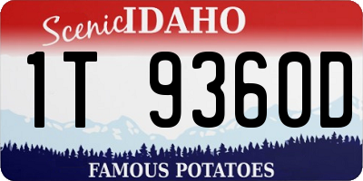 ID license plate 1T9360D