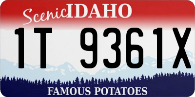 ID license plate 1T9361X