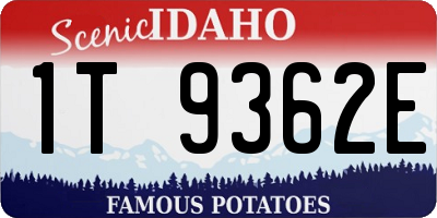 ID license plate 1T9362E