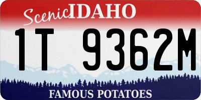 ID license plate 1T9362M