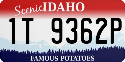 ID license plate 1T9362P