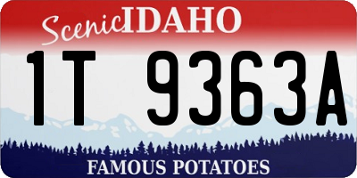 ID license plate 1T9363A