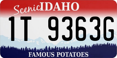ID license plate 1T9363G