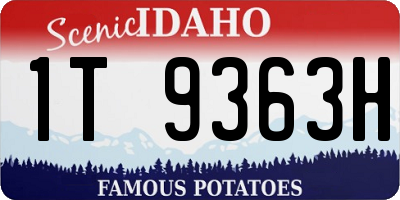 ID license plate 1T9363H