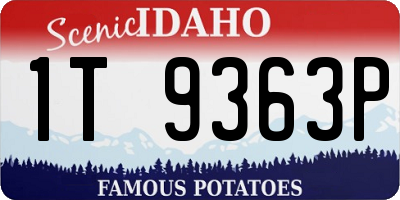 ID license plate 1T9363P
