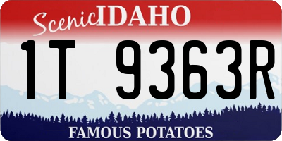 ID license plate 1T9363R