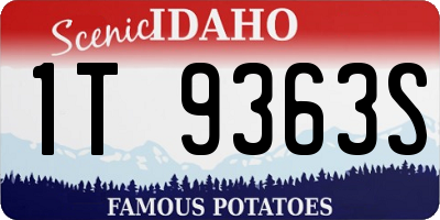 ID license plate 1T9363S