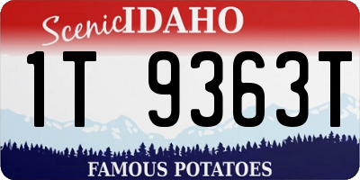 ID license plate 1T9363T