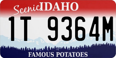 ID license plate 1T9364M