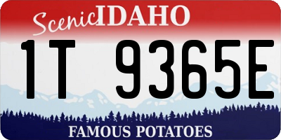 ID license plate 1T9365E
