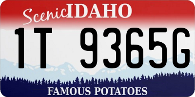 ID license plate 1T9365G