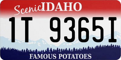 ID license plate 1T9365I