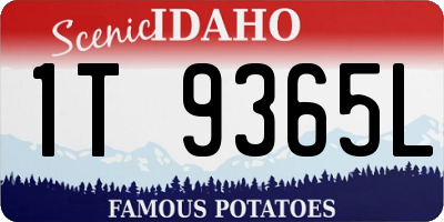 ID license plate 1T9365L