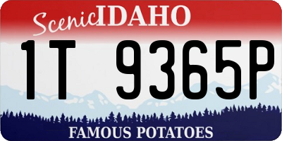 ID license plate 1T9365P