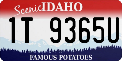 ID license plate 1T9365U