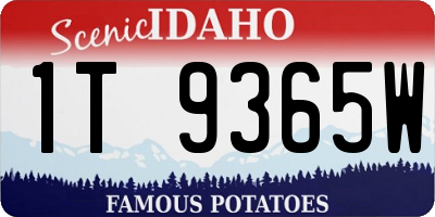 ID license plate 1T9365W
