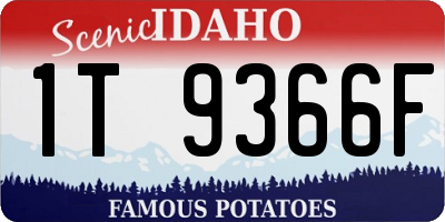 ID license plate 1T9366F