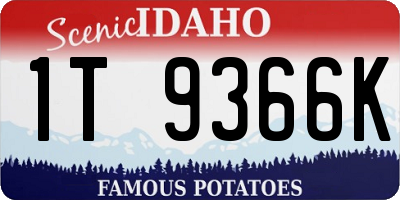 ID license plate 1T9366K