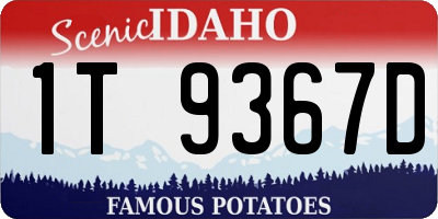 ID license plate 1T9367D
