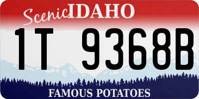 ID license plate 1T9368B