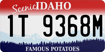 ID license plate 1T9368M