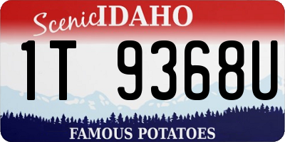 ID license plate 1T9368U