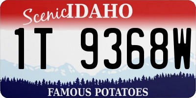 ID license plate 1T9368W