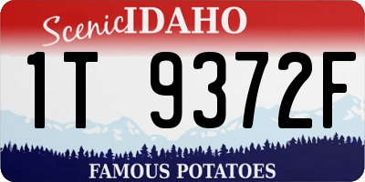 ID license plate 1T9372F