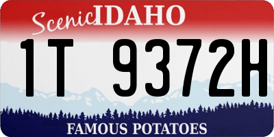 ID license plate 1T9372H