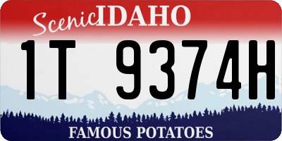 ID license plate 1T9374H