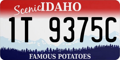 ID license plate 1T9375C