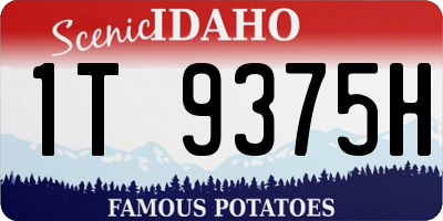 ID license plate 1T9375H
