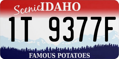 ID license plate 1T9377F