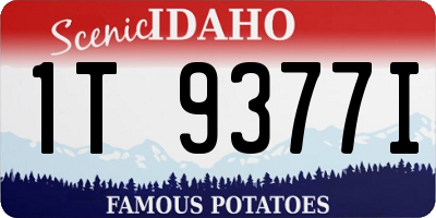 ID license plate 1T9377I