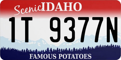 ID license plate 1T9377N