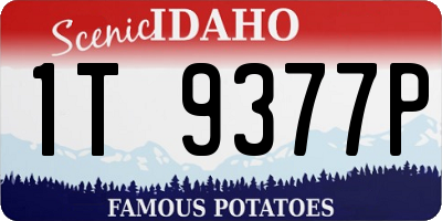 ID license plate 1T9377P