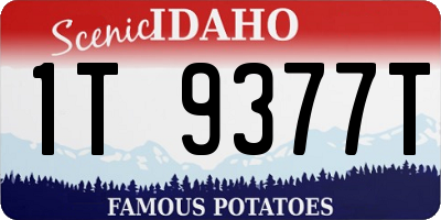 ID license plate 1T9377T