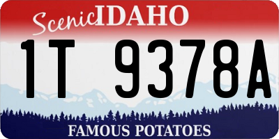 ID license plate 1T9378A