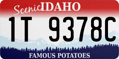 ID license plate 1T9378C