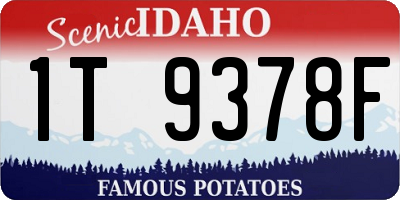 ID license plate 1T9378F