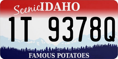 ID license plate 1T9378Q
