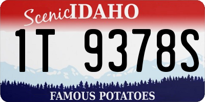 ID license plate 1T9378S