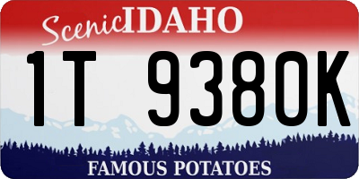 ID license plate 1T9380K