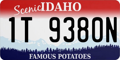 ID license plate 1T9380N
