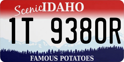ID license plate 1T9380R