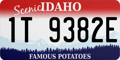ID license plate 1T9382E