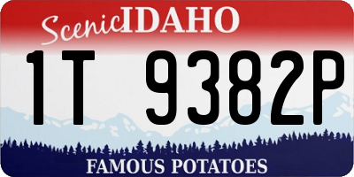 ID license plate 1T9382P