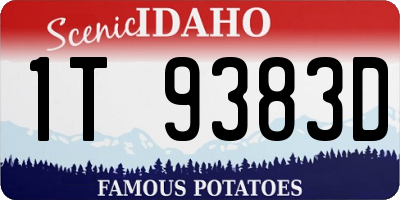ID license plate 1T9383D