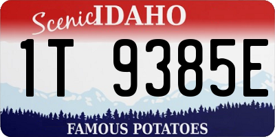 ID license plate 1T9385E